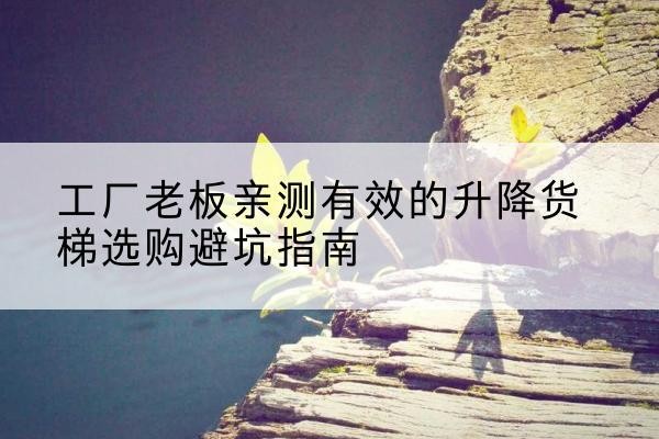 嵩县升降货梯怎么选-工厂老板亲测有效的升降货梯选购避坑指南
