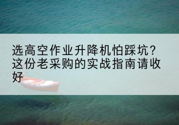 嵩县高空作业升降机厂家推荐-选高空作业升降机怕踩坑？这份老采购的实战指南请收好