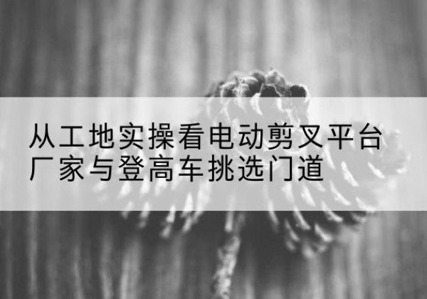 嵩县电动剪叉升降平台厂家-从工地实操看电动剪叉平台厂家与登高车挑选门道