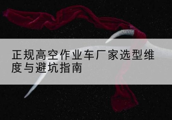 嵩县高空作业车厂家-正规选型维度与避坑指南